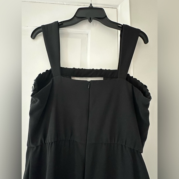 Taylor Black Evening Formal Dress with Beaded Neckline - Picture 8 of 16